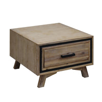Lamp Table with 1 Storage Drawer Solid Wooden Frame in Silver Brush Colour Furniture Kings Warehouse