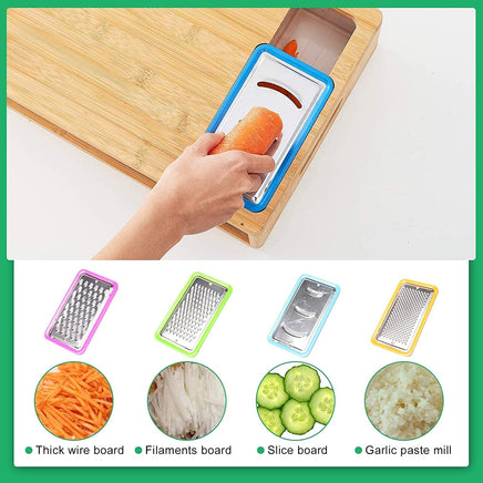 Large Bamboo Cutting Board and 4 Containers with Mobile Holder gift included for Home Kitchen Kings Warehouse