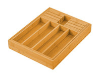 Large Capacity Bamboo Expandable Drawer Organizer with Knife Block Holder for Home Kitchen Utensils Kings Warehouse