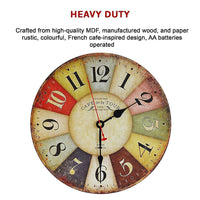 Large Colourful Wall Clock Kitchen Office Retro Timepiece Kings Warehouse