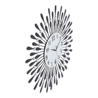 Large Modern 3D Crystal Wall Clock Luxury Art Metal Round Home Decor KingsWarehouse