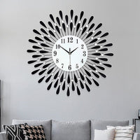 Large Modern 3D Crystal Wall Clock Luxury Art Metal Round Home Decor KingsWarehouse