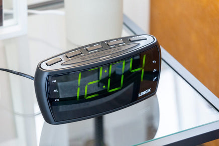Large Number Alarm Clock & AM/FM Radio, Bold Green LED Time Screen Audio & Video Kings Warehouse