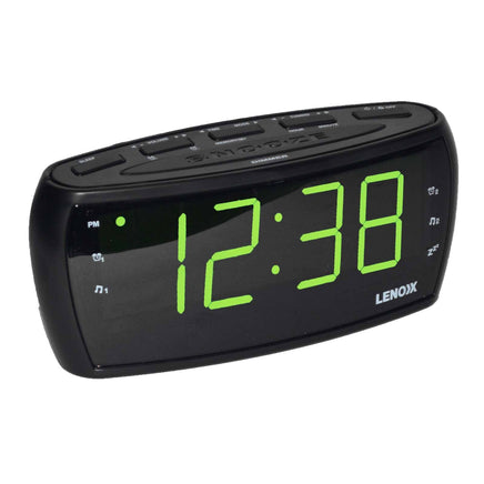 Large Number Alarm Clock & AM/FM Radio, Bold Green LED Time Screen Audio & Video Kings Warehouse