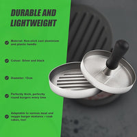 Large Round Hamburger Patty Maker Grill Press Burger Metal Mold Cooking Tools Home & Garden KingsWarehouse