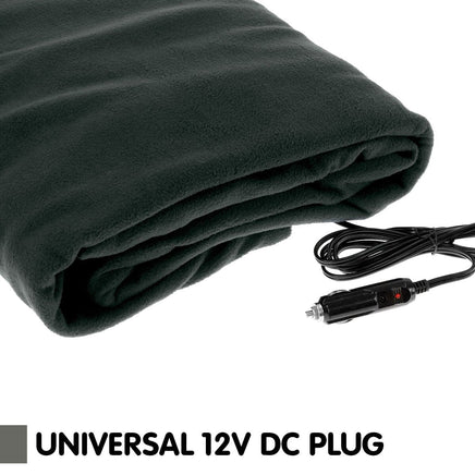 Laura Hill Heated Electric Car Blanket 150x110cm 12v - Black Kings Warehouse