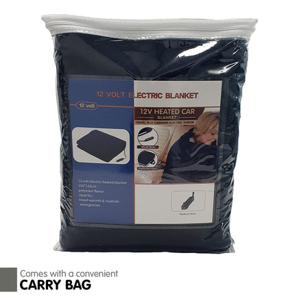 Laura Hill Heated Electric Car Blanket 150x110cm 12v - Navy Blue Kings Warehouse