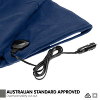 Laura Hill Heated Electric Car Blanket 150x110cm 12v - Navy Blue Kings Warehouse