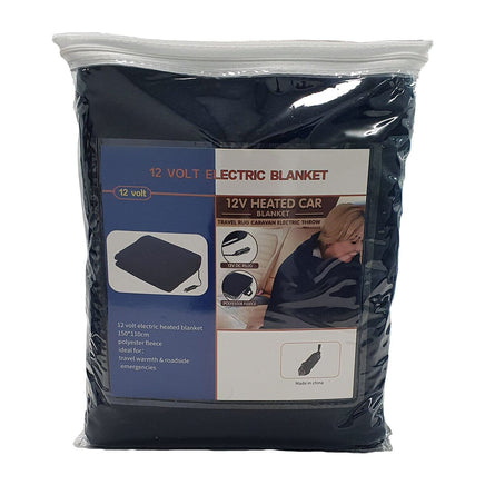 Laura Hill Heated Electric Car Blanket 150x110cm 12v - Navy Blue Kings Warehouse