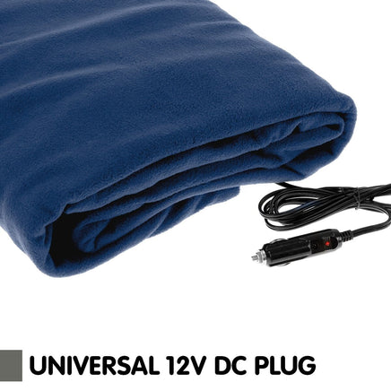 Laura Hill Heated Electric Car Blanket 150x110cm 12v - Navy Blue Kings Warehouse
