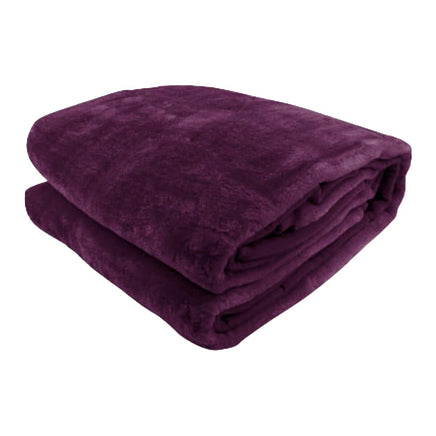 Laura Hill Mink Blanket Throw Purple Double Sided Queen Size Soft Plush Bed Faux Rug Kings Warehouse