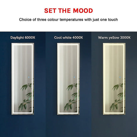 LED Full Length Mirror Standing Floor Makeup Wall Light Mirror 1.6M Home & Garden Kings Warehouse