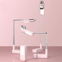 LED Portable Phone Holder Stand Wireless Remote Dimmable Selfie Fill Light Lamp Pink Kings Warehouse