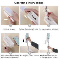 LED Portable Phone Holder Stand Wireless Remote Dimmable Selfie Fill Light Lamp Pink Kings Warehouse