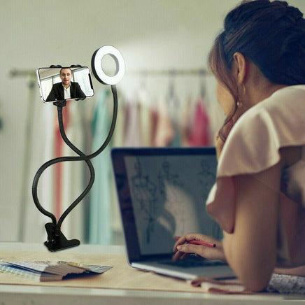LED Selfie Ring Light with Cell Phone Holder Flexible Stand Live Stream Lamp AU Home & Garden Kings Warehouse
