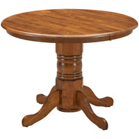Linaria Round Dining Table 106cm Pedestral Stand Solid Rubber Wood - Walnut dining Kings Warehouse 