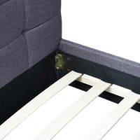 Linen Fabric Double Deluxe Bed Frame Grey Kings Warehouse