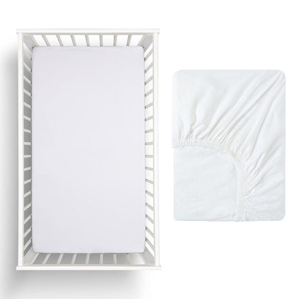 Little Gem White Eucalyptus Cotton Cot Fitted Sheet Home & Garden Kings Warehouse