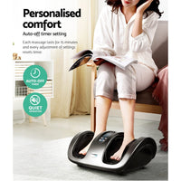 Livemor Foot Massager Shiatsu Massagers Electric Roller Kneading Calf Leg Grey Furniture Kings Warehouse