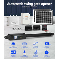 Lockmaster Single Swing Gate Opener 600KG 20W Solar Panel Home & Garden Kings Warehouse