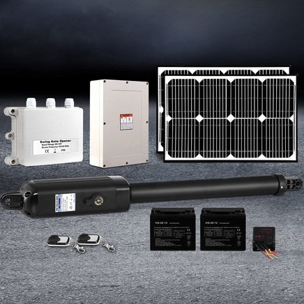 Lockmaster Single Swing Gate Opener 600KG 40W Solar Panel Home & Garden Kings Warehouse