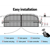 LockMaster Swing Gate Opener Auto 40W Solar Power Electric Remote Control 800KG End of Year Clearance Sale Kings Warehouse