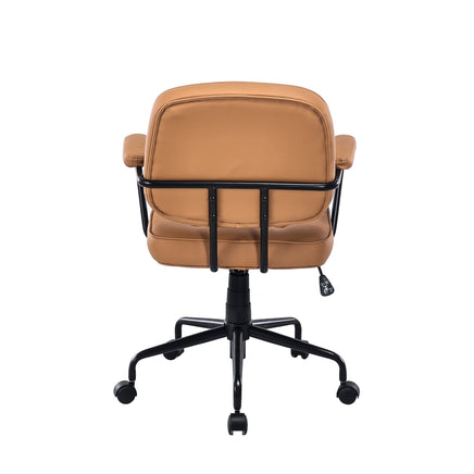 Louise Black Frame Faux Leather Home Office Chair in Brown Furniture Kings Warehouse
