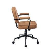 Louise Black Frame Faux Leather Home Office Chair in Brown Furniture Kings Warehouse