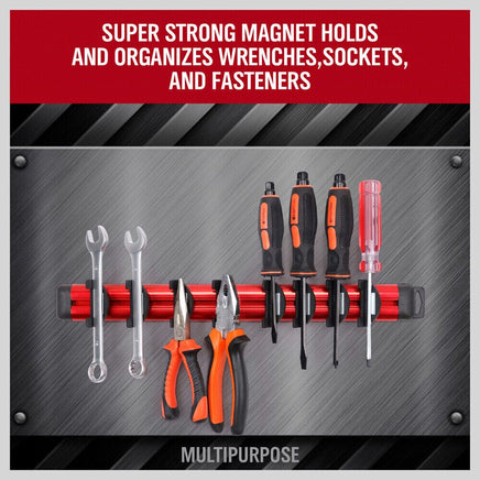 Magnetic Spanner Holder Aluminum 15 Wrench Rack Tool Screwdriver Organizer Red Sports & Fitness Kings Warehouse