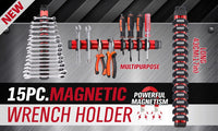 Magnetic Spanner Holder Aluminum 15 Wrench Rack Tool Screwdriver Organizer Red Sports & Fitness Kings Warehouse