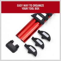 Magnetic Spanner Holder Aluminum 15 Wrench Rack Tool Screwdriver Organizer Red Sports & Fitness Kings Warehouse