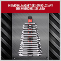 Magnetic Spanner Holder Aluminum 15 Wrench Rack Tool Screwdriver Organizer Red Sports & Fitness Kings Warehouse