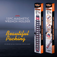 Magnetic Spanner Holder Aluminum 15 Wrench Rack Tool Screwdriver Organizer Red Sports & Fitness Kings Warehouse