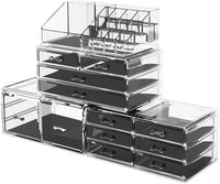 Makeup Cosmetic Organizer Storage with 12 Drawers Display Boxes (Clear) Kings Warehouse 