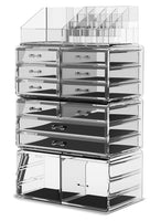 Makeup Cosmetic Organizer Storage with 12 Drawers Display Boxes (Clear) Kings Warehouse