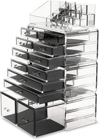 Makeup Cosmetic Organizer Storage with 12 Drawers Display Boxes (Clear) Kings Warehouse