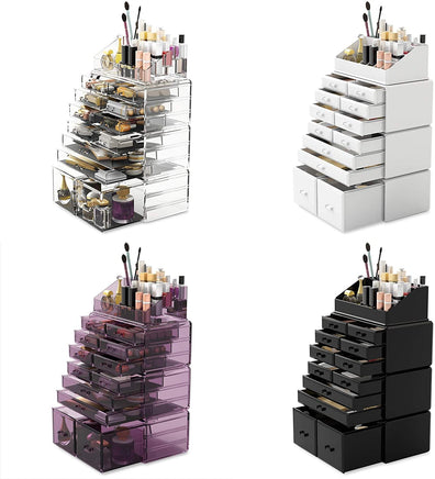 Makeup Cosmetic Organizer Storage with 12 Drawers Display Boxes (Clear) Kings Warehouse