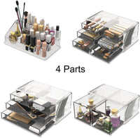 Makeup Cosmetic Organizer Storage with 12 Drawers Display Boxes (Clear) Kings Warehouse