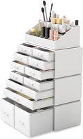 Makeup Cosmetic Organizer Storage with 12 Drawers Display Boxes (White) Kings Warehouse