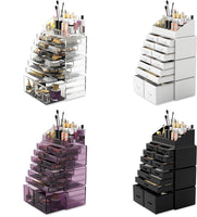 Makeup Cosmetic Organizer Storage with 12 Drawers Display Boxes (White) Kings Warehouse