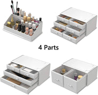 Makeup Cosmetic Organizer Storage with 12 Drawers Display Boxes (White) Kings Warehouse 