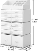 Makeup Cosmetic Organizer Storage with 12 Drawers Display Boxes (White) Kings Warehouse