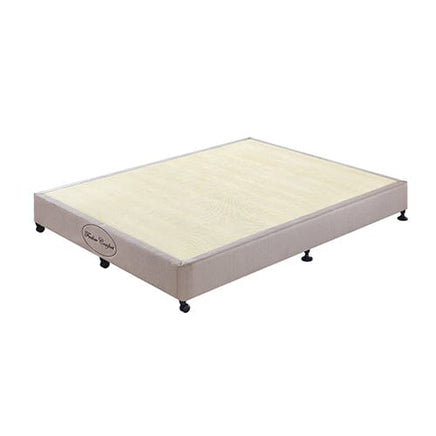 Mattress Base Ensemble King Size Solid Wooden Slat in Beige with Removable Cover Furniture Kings Warehouse