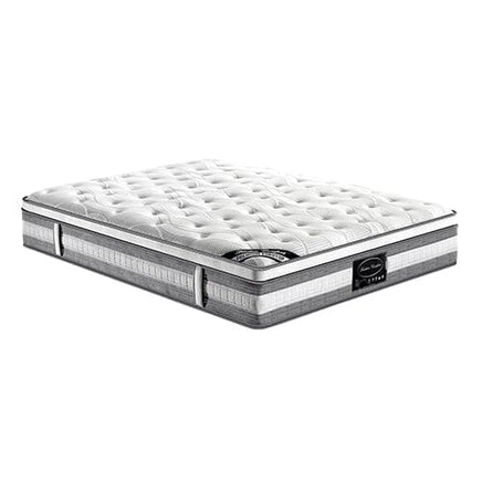 Mattress Euro Top Double Size Pocket Spring Coil with Knitted Fabric Medium Firm 34cm Thick Furniture Kings Warehouse