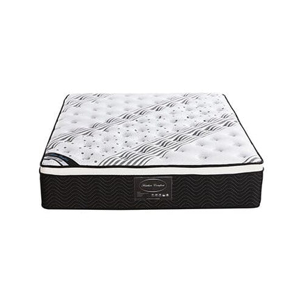 Mattress Euro Top Queen Size Pocket Spring Coil with Knitted Fabric Medium Firm 33cm Thick Furniture Kings Warehouse
