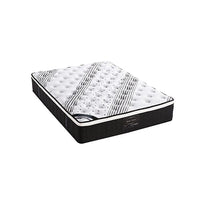 Mattress Euro Top Queen Size Pocket Spring Coil with Knitted Fabric Medium Firm 33cm Thick Furniture Kings Warehouse