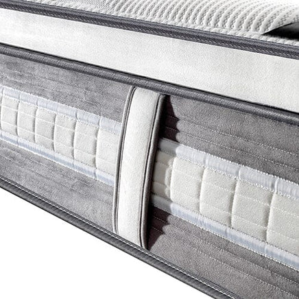 Mattress Euro Top Queen Size Pocket Spring Coil with Knitted Fabric Medium Firm 34cm Thick Furniture Kings Warehouse