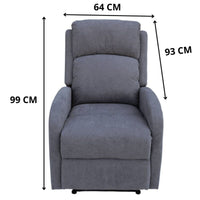 Maxcomfy Fabric Manual Recliner Lounge Arm Chair - Mid Grey Kings Warehouse 