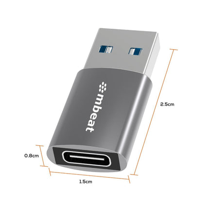 mbeat Elite USB 3.0 (Male) to USB-C (Female) Adapter - Space Grey Electronics Kings Warehouse