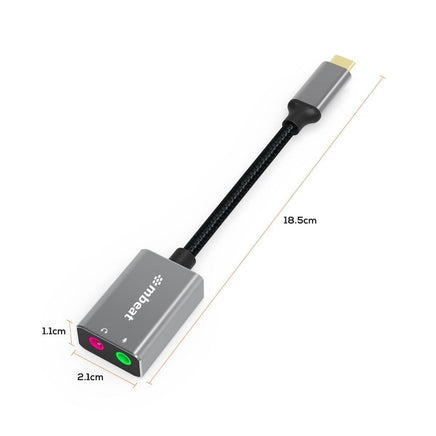 mbeat Elite USB-C to 3.5 Audio and Microphone Adapter - Space Grey Audio & Video Kings Warehouse